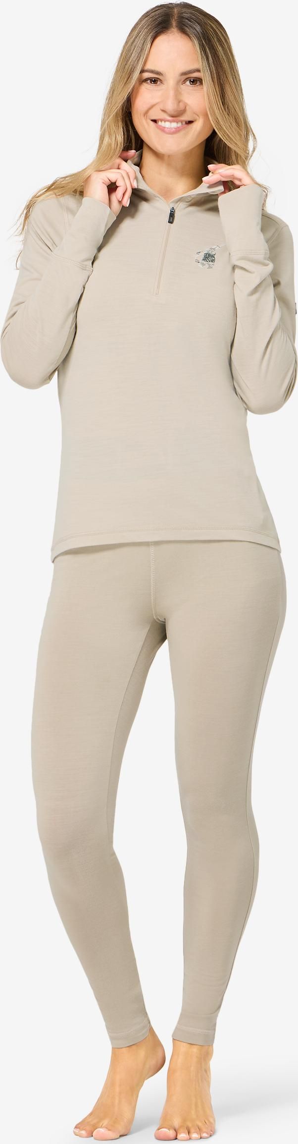 super.natural Women´s Tundra175 Zip 1/4 Bunny White Pepper/various super.natural