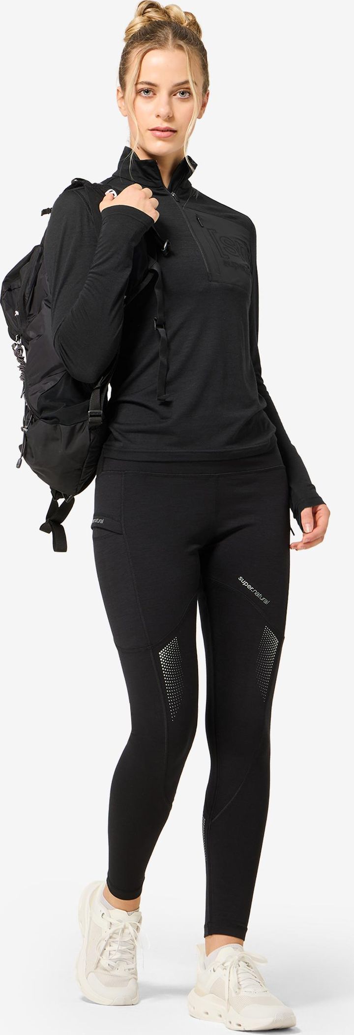 super.natural Women´s Sierra140 Pocket Zip 1/4 Jet Black super.natural