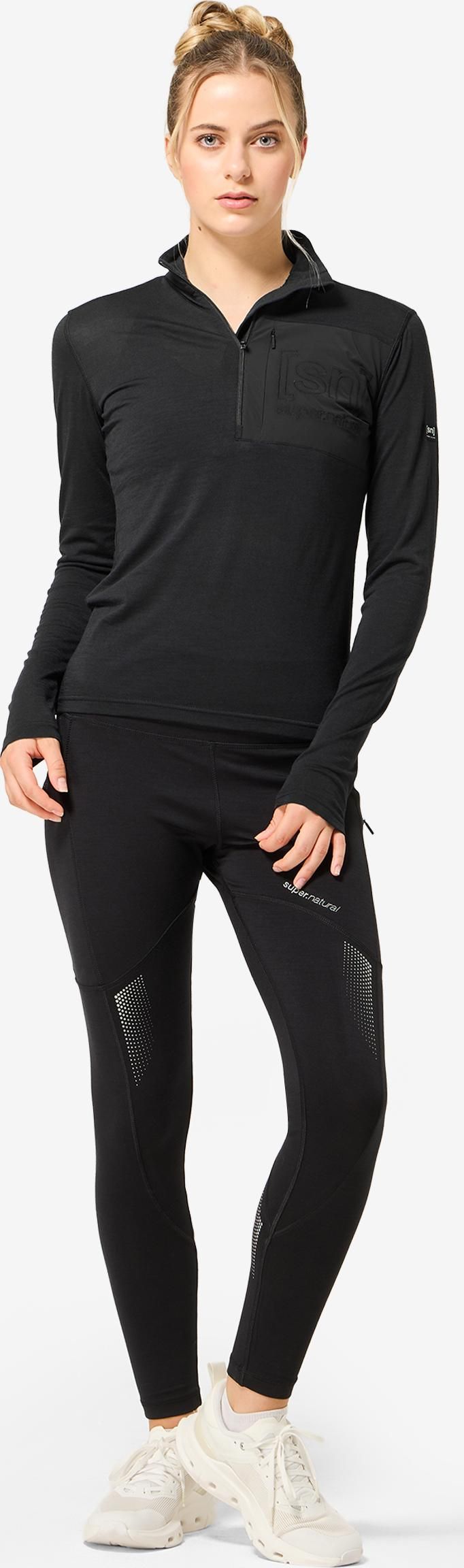super.natural Women´s Sierra140 Pocket Zip 1/4 Jet Black super.natural