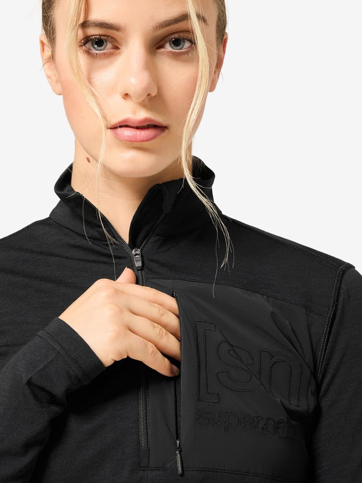super.natural Women´s Sierra140 Pocket Zip 1/4 Jet Black super.natural