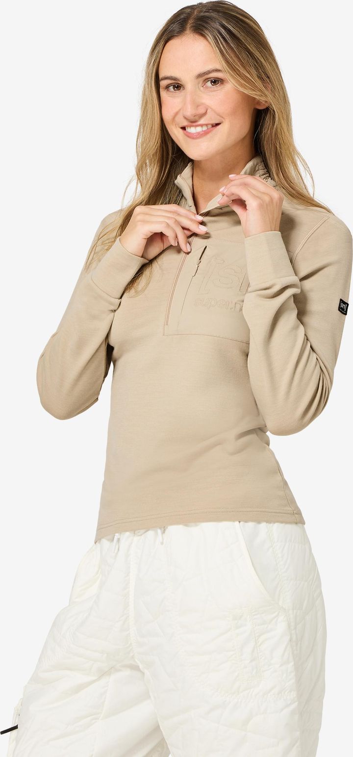 super.natural Women´s Shoulder Guard 1/4 Zip White Pepper super.natural