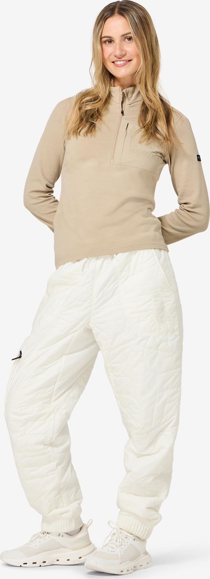 super.natural Women´s Shoulder Guard 1/4 Zip White Pepper super.natural