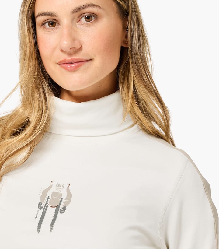 super.natural Women´s Racing Team Roll Neck Fresh White/w. Pepper/various super.natural