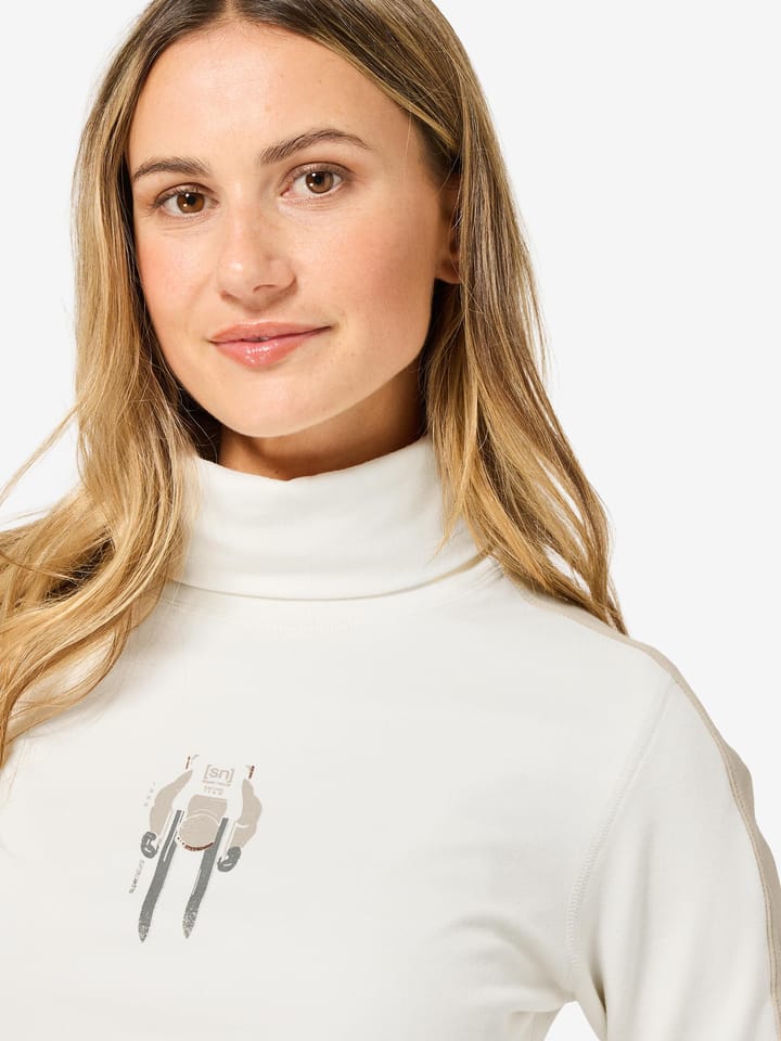 super.natural Women´s Racing Team Roll Neck Fresh White/w. Pepper/various super.natural