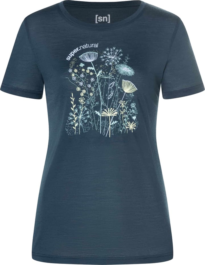 super.natural Women's Rock Flowers Tee Blueberry/various super.natural