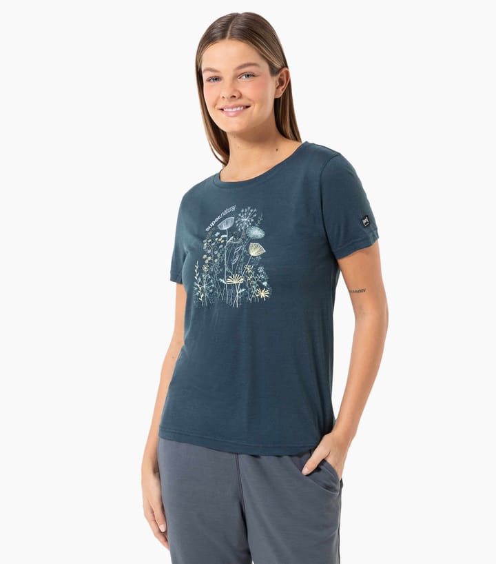 super.natural Women's Rock Flowers Tee Blueberry/various super.natural
