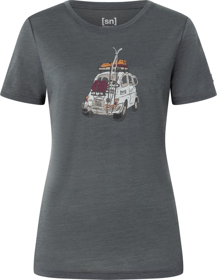 super.natural Women's Carski Tee Dark Shadow Melange/various super.natural