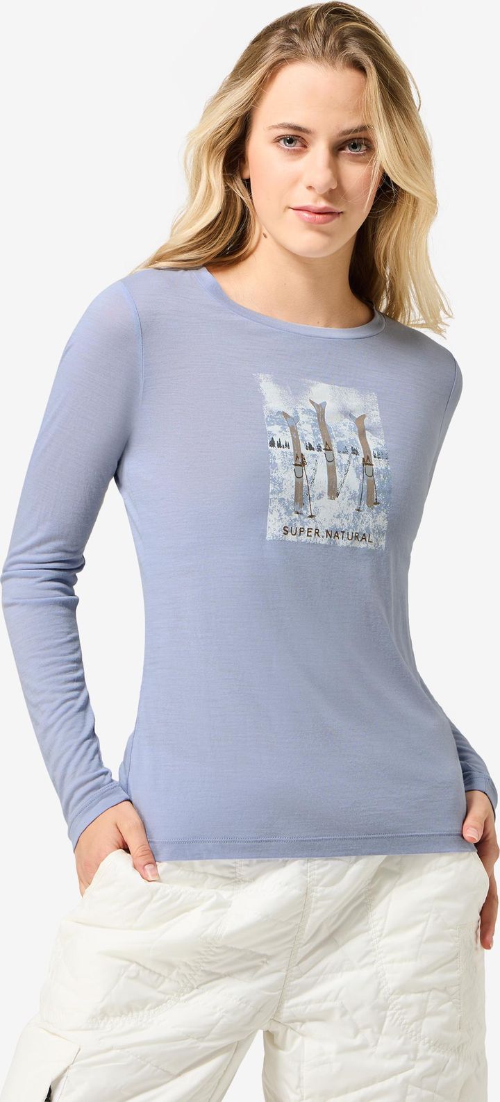super.natural Women´s Triple Ski Long Sleeve Forget Me Not Blue/various super.natural