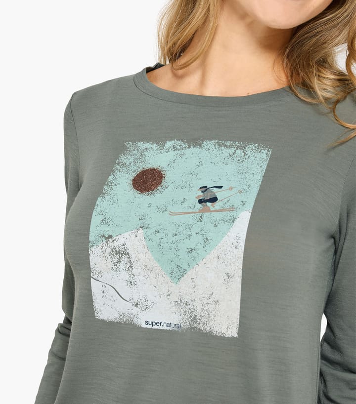 super.natural Women´s Ski Jump Long Sleeve Eucalyptus/various super.natural