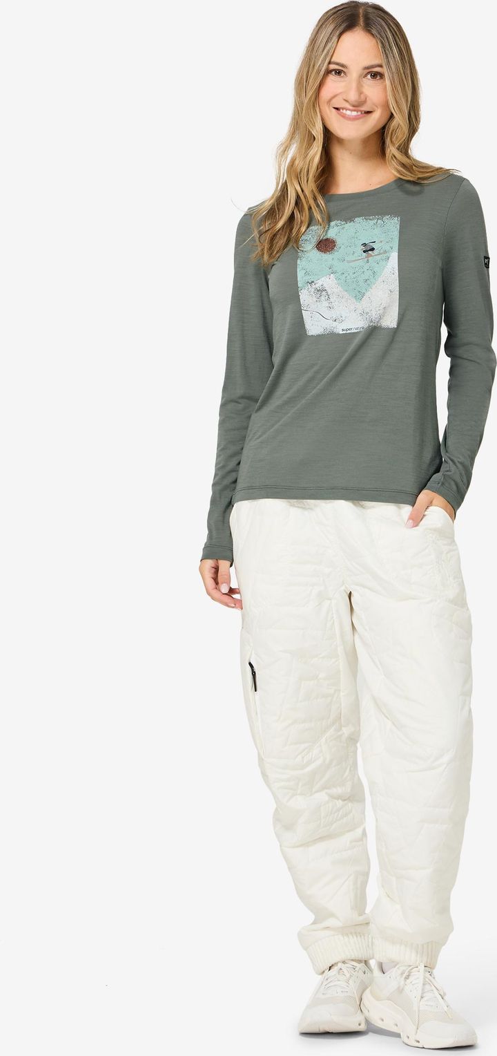 super.natural Women´s Ski Jump Long Sleeve Eucalyptus/various super.natural