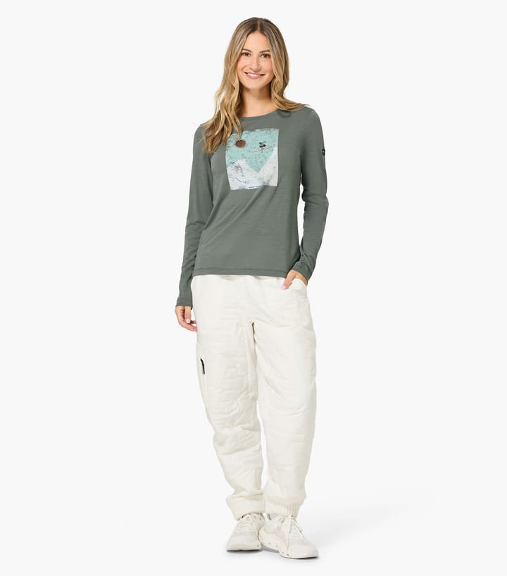 super.natural Women´s Ski Jump Long Sleeve Eucalyptus/various super.natural