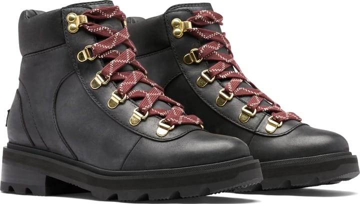 Women's Lennox Hiker Stkd Wp Black,WarpRed Sorel