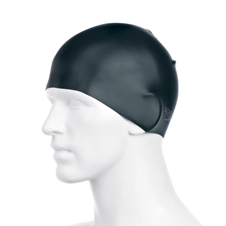 Speedo Plain Moulded Silicone Cap Blk Mop Speedo