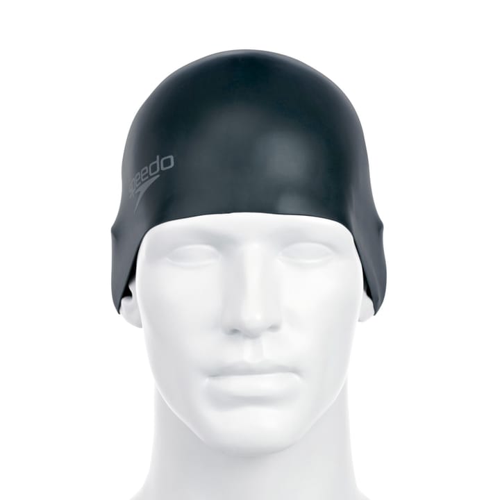 Speedo Plain Moulded Silicone Cap Blk Mop Speedo