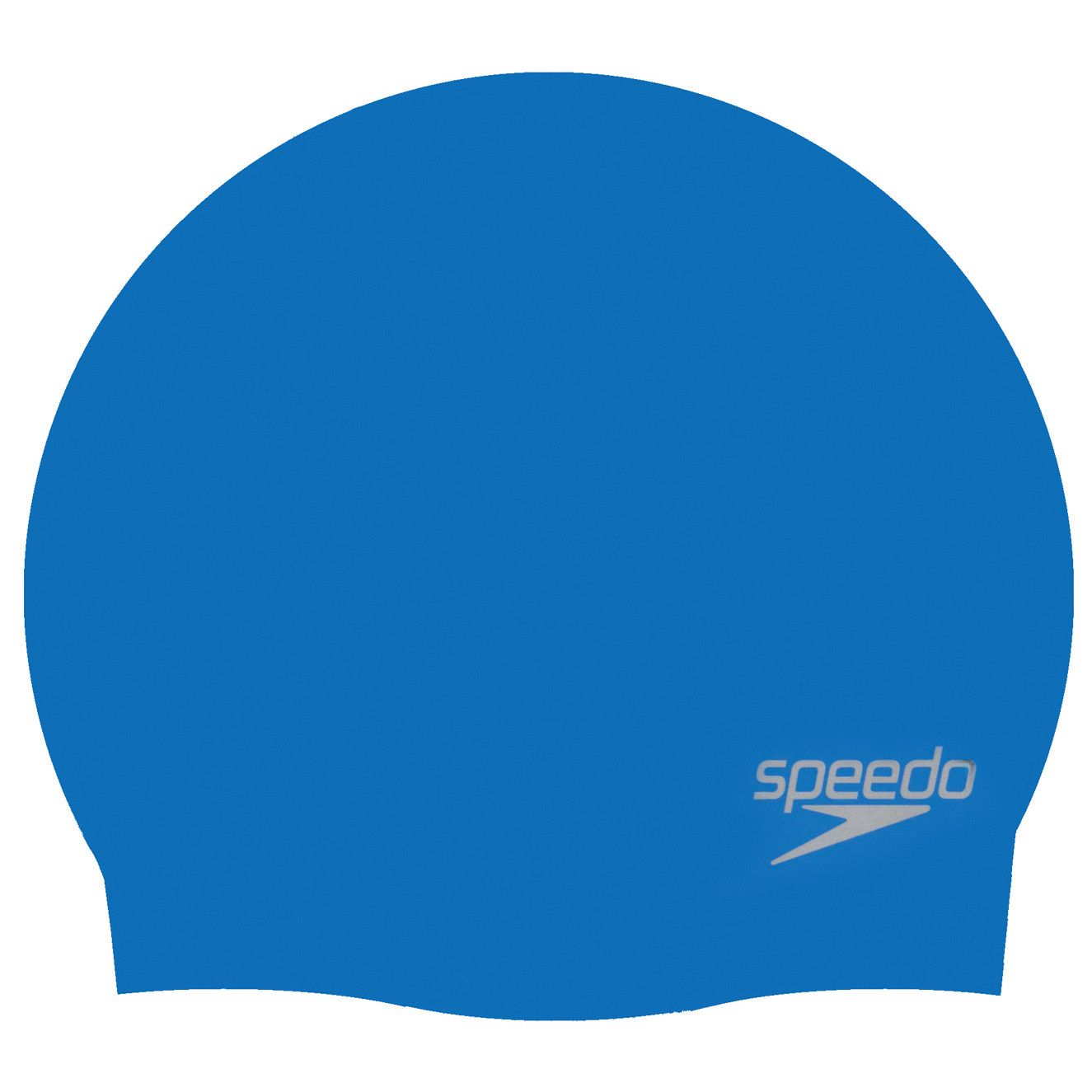 Speedo Plain Moulded Silicone Cap Blue Mop