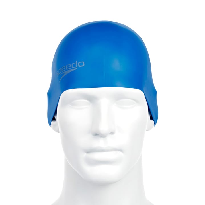 Speedo Plain Moulded Silicone Cap Blue Mop Speedo