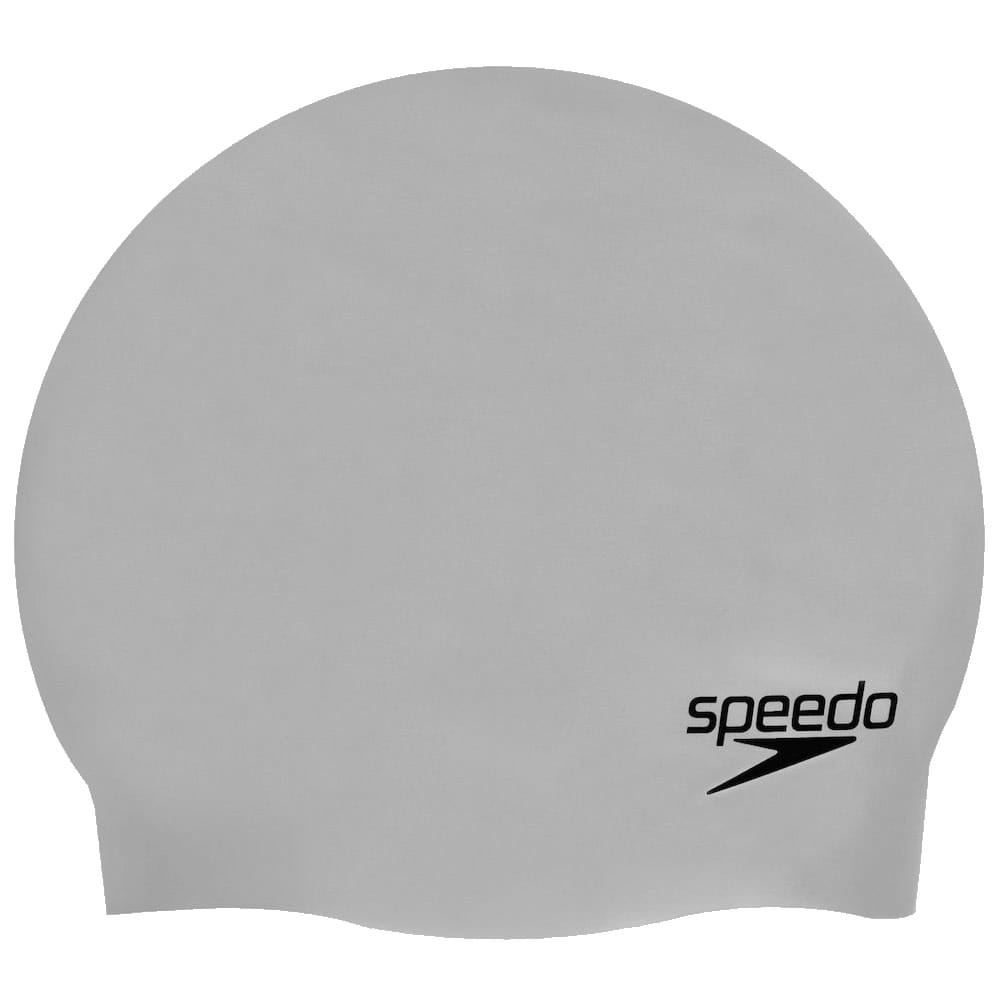 Speedo Plain Moulded Silicone Cap Grey