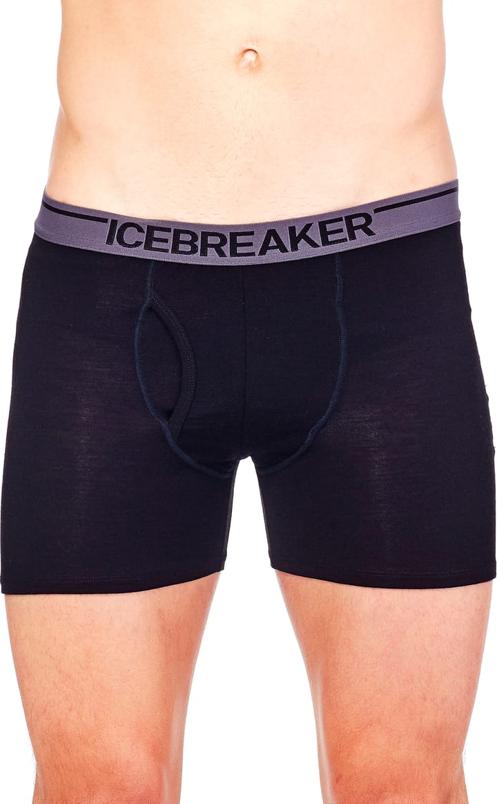 Icebreaker Men's Anatomica Boxers With Fly Black/monsoon Icebreaker