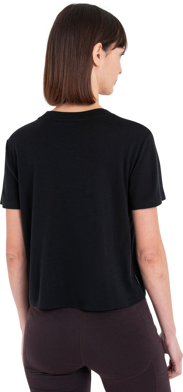 Icebreaker W Mer 150 Tech Lite Iii Ss Crop Tee Black Icebreaker
