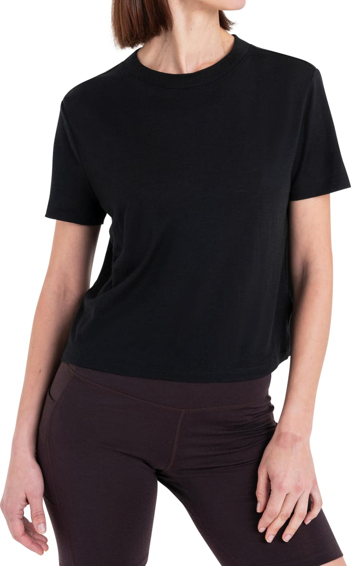 Icebreaker W Mer 150 Tech Lite Iii Ss Crop Tee Black Icebreaker
