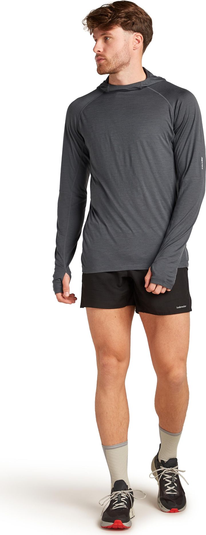 Icebreaker Men's 150 Merinofine™ Ace Ls Hoodie Upf Black Icebreaker