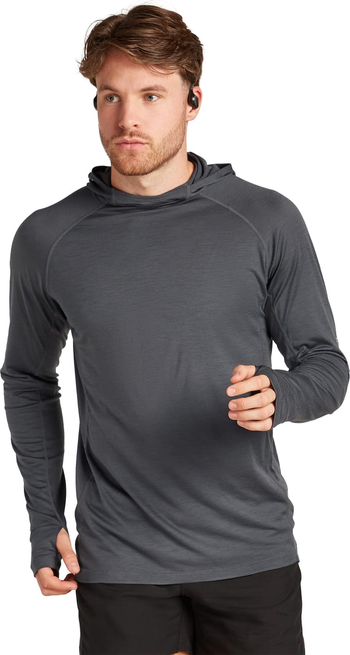 Icebreaker Men's 150 Merinofine™ Ace Ls Hoodie Upf Black Icebreaker