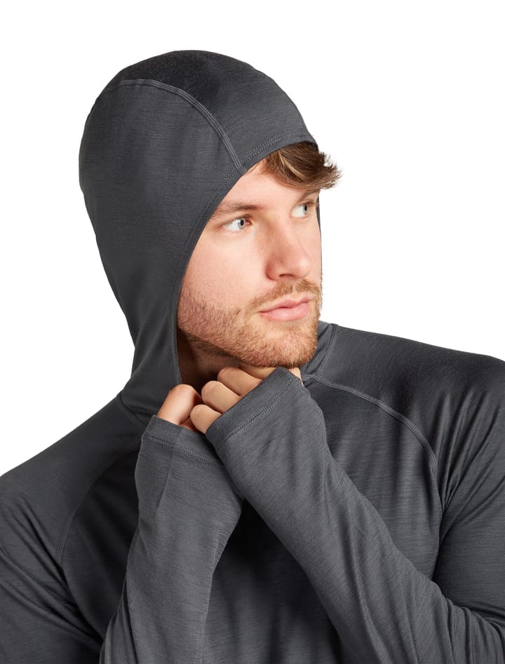 Icebreaker Men's 150 Merinofine™ Ace Ls Hoodie Upf Black Icebreaker