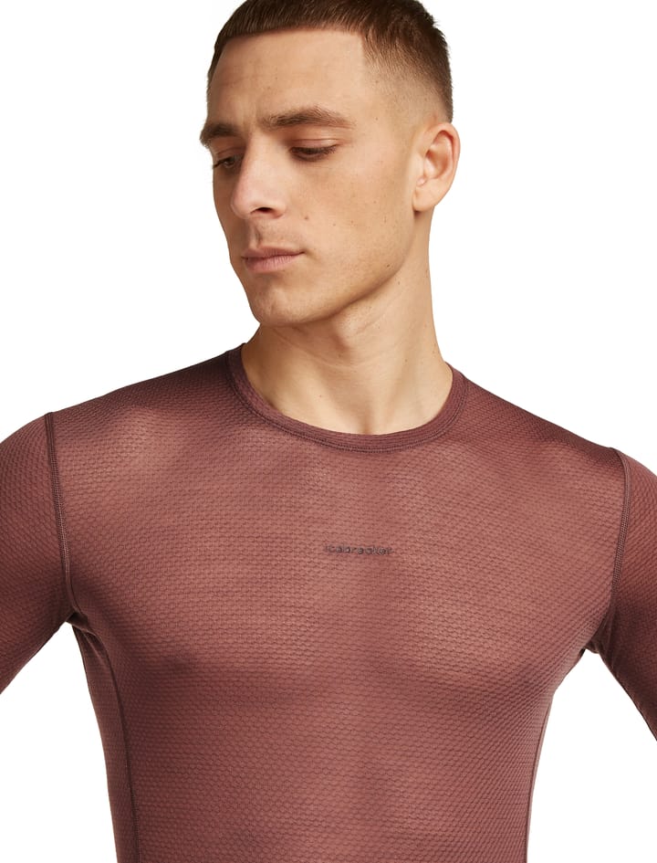 Icebreaker Men's Merino 75 Cool-Lite Featherlight Longleeve Crewe Carob Icebreaker