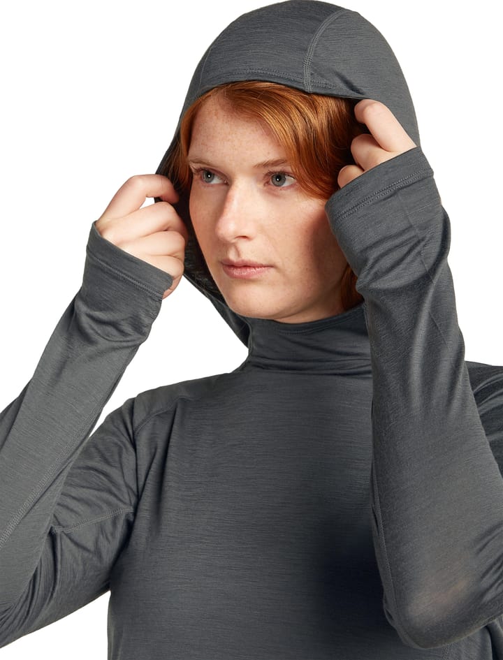 Icebreaker Women 150 Merinofine™ Ace Ls Hoodie Upf Black Icebreaker