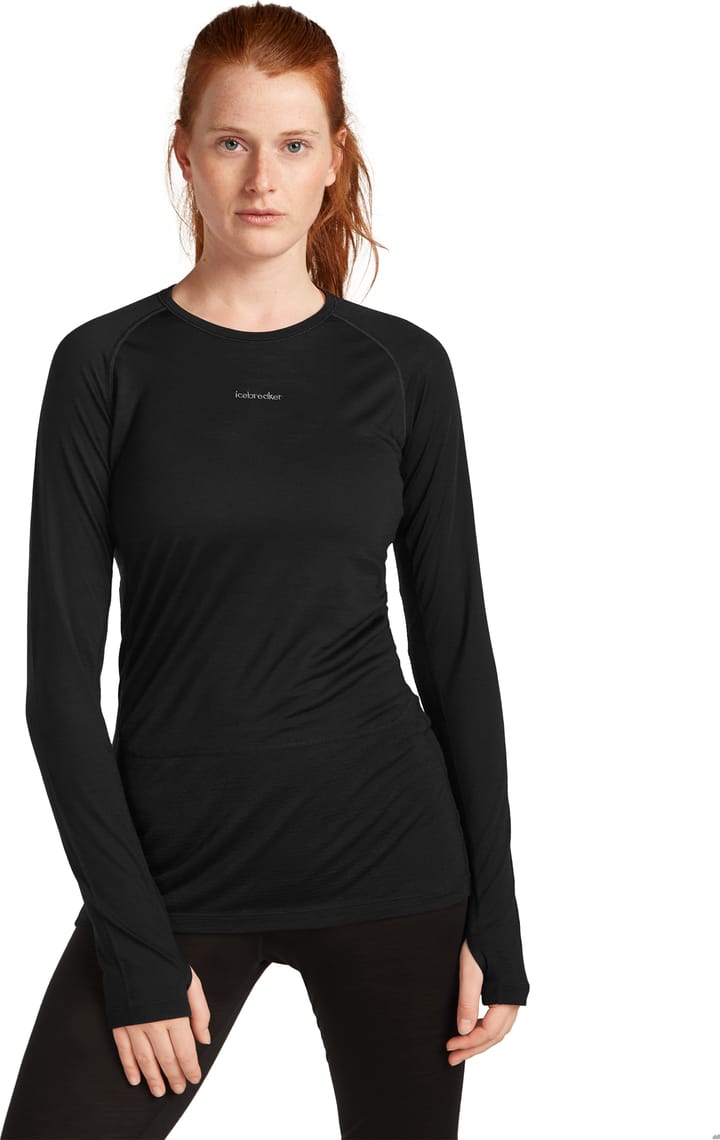 Icebreaker Women's Merino 125 Zoneknit Longsleeve Crewe Black Icebreaker
