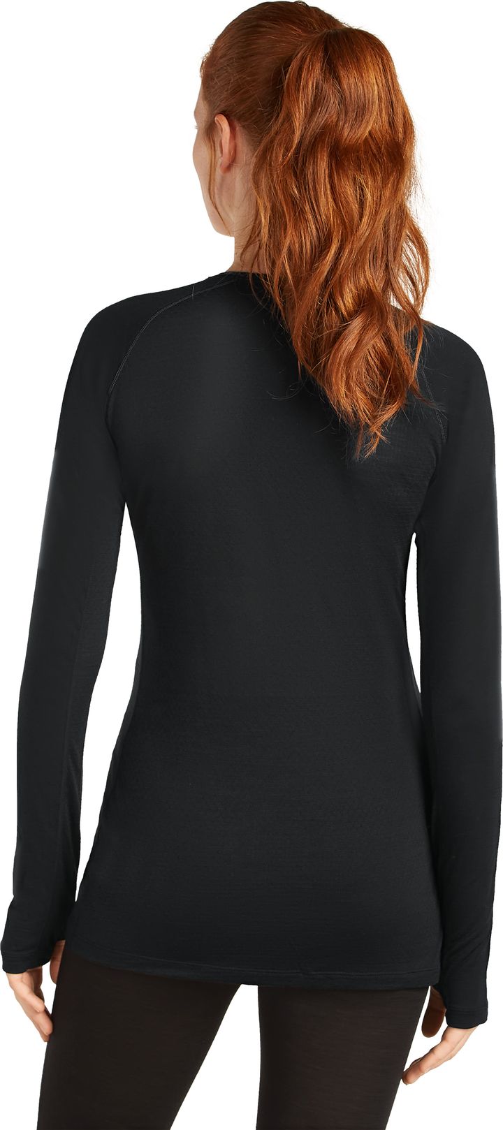 Icebreaker Women's Merino 125 Zoneknit Longsleeve Crewe Black Icebreaker