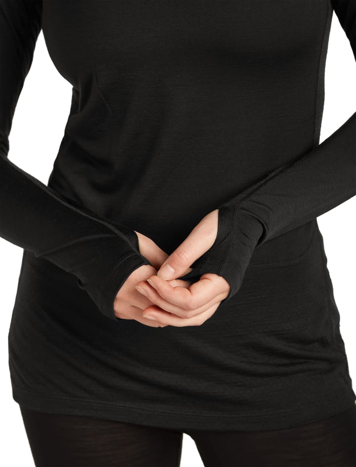 Icebreaker Women's Merino 125 Zoneknit Longsleeve Crewe Black Icebreaker