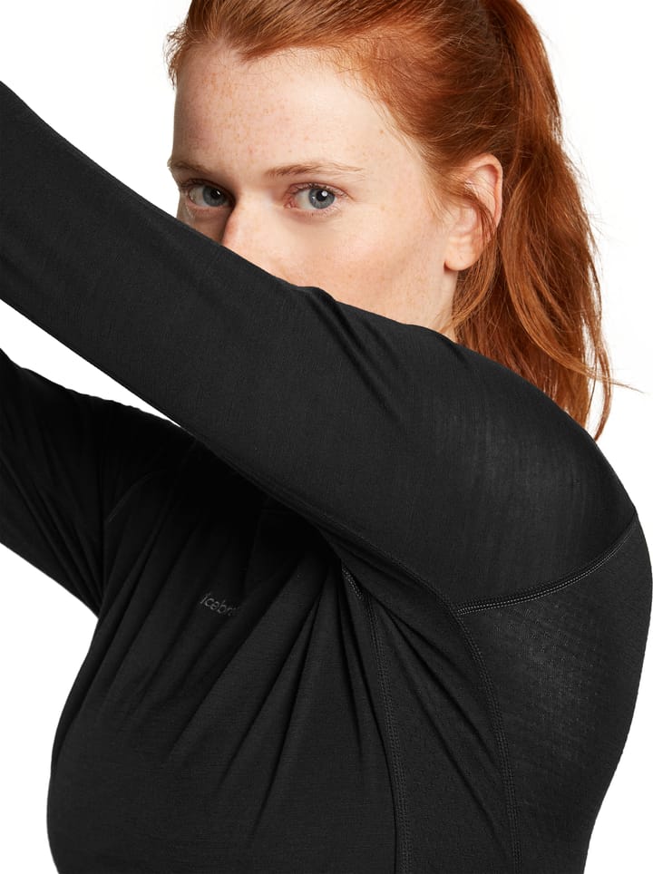 Icebreaker Women's Merino 125 Zoneknit Longsleeve Crewe Black Icebreaker