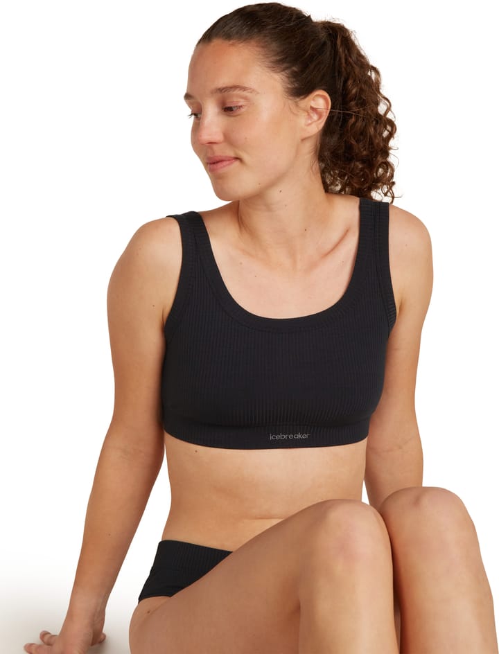 Icebreaker Women's Merino Rib Lotus Bra Black Icebreaker