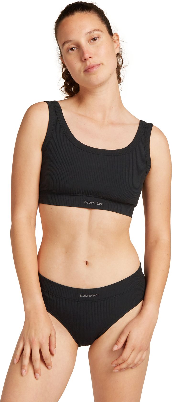 Icebreaker Women's Merino Rib Lotus Hipster Black Icebreaker