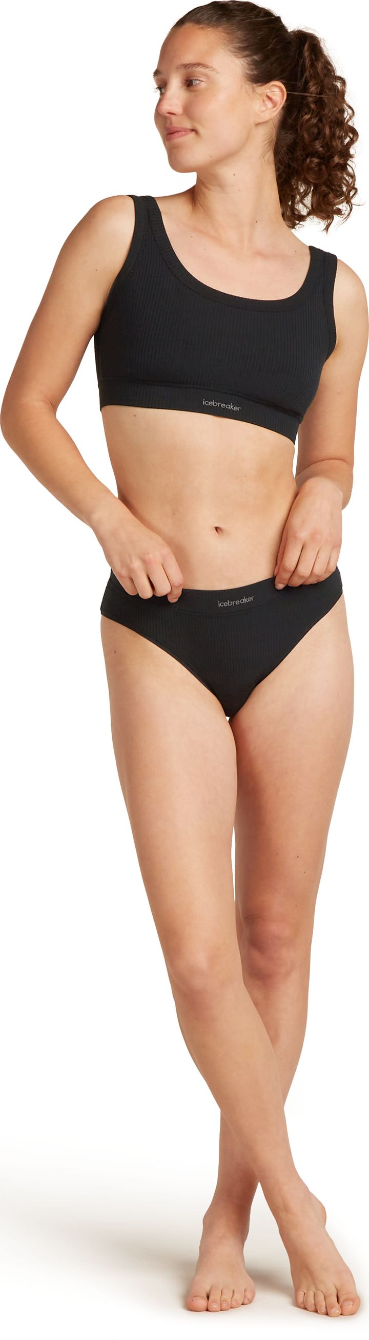 Icebreaker Women's Merino Rib Lotus Hipster Black Icebreaker
