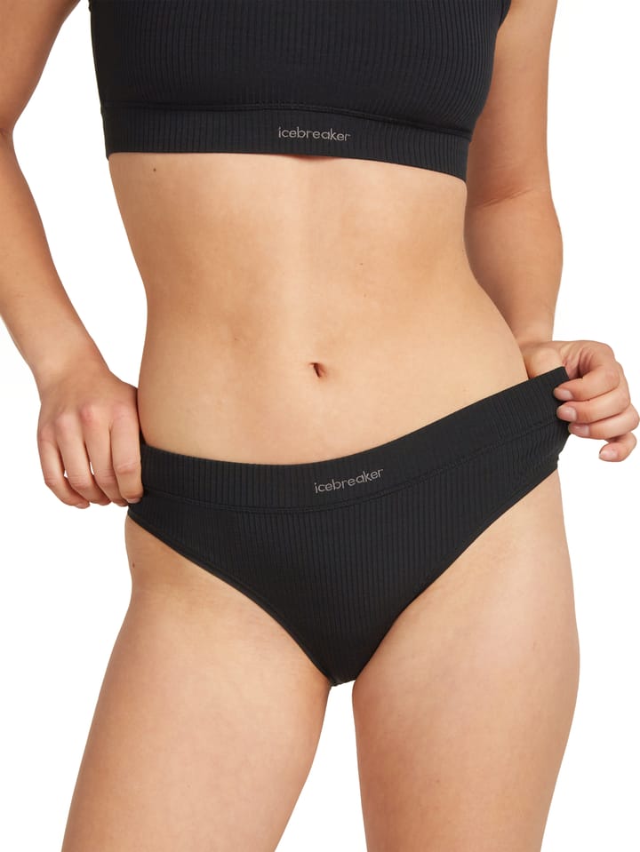 Icebreaker Women's Merino Rib Lotus Hipster Black Icebreaker