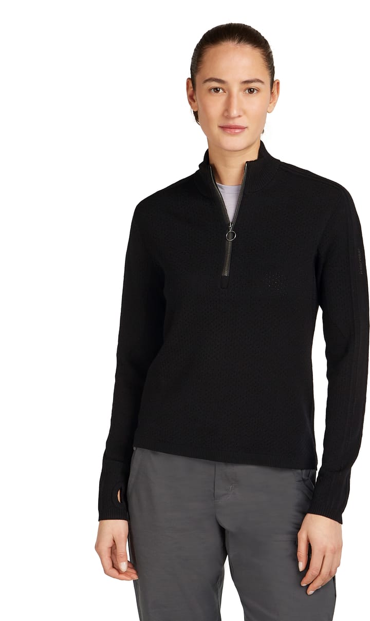 Icebreaker Women's Icebreaker Anniversary Original Longsleeve Half Zip Black Icebreaker