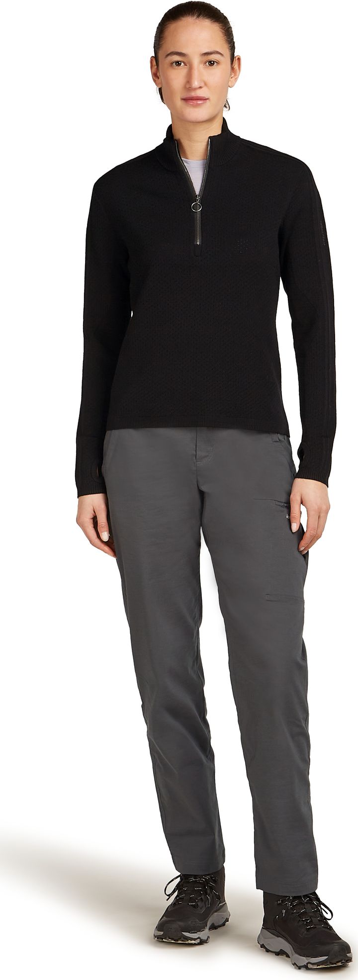 Icebreaker Women's Icebreaker Anniversary Original Longsleeve Half Zip Black Icebreaker