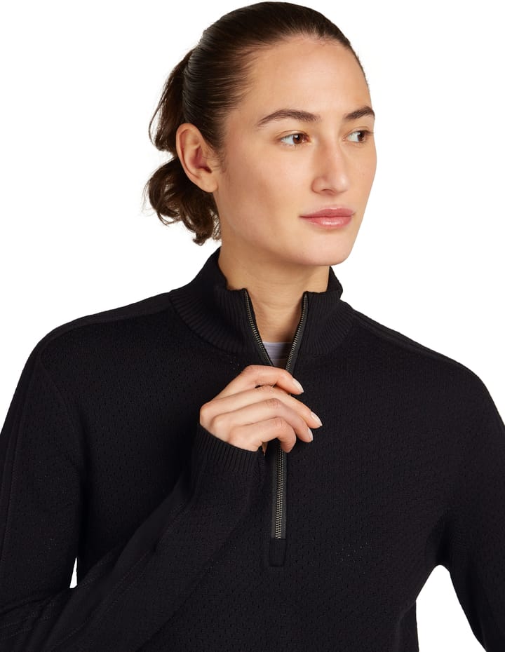Icebreaker Women's Icebreaker Anniversary Original Longsleeve Half Zip Black Icebreaker
