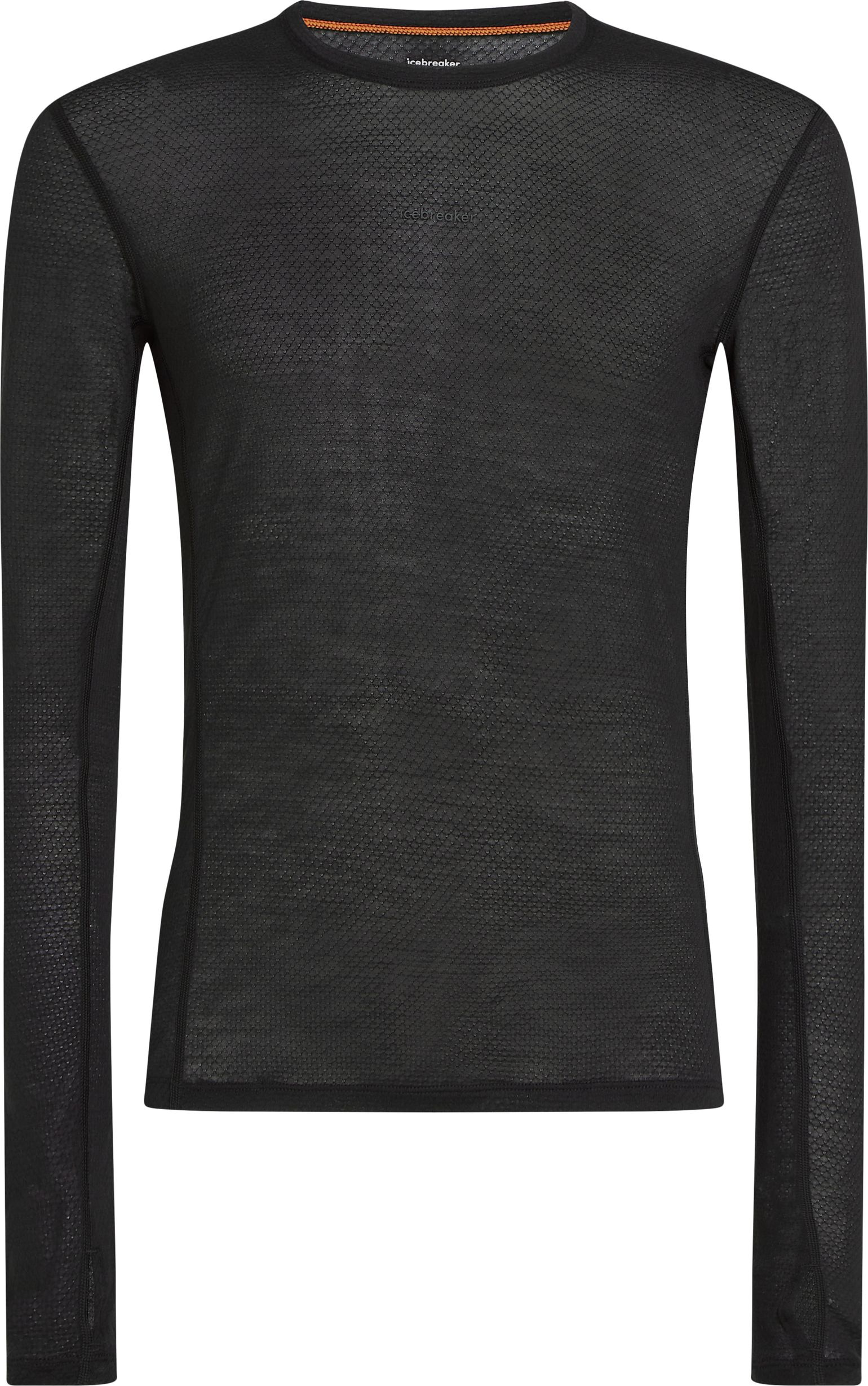 Icebreaker Men's Merino 75 Cool-Lite Featherlight Longleeve Crewe Black