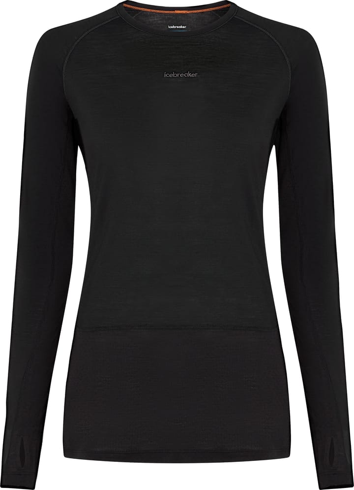 Icebreaker Women's Merino 125 Zoneknit Longsleeve Crewe Black Icebreaker