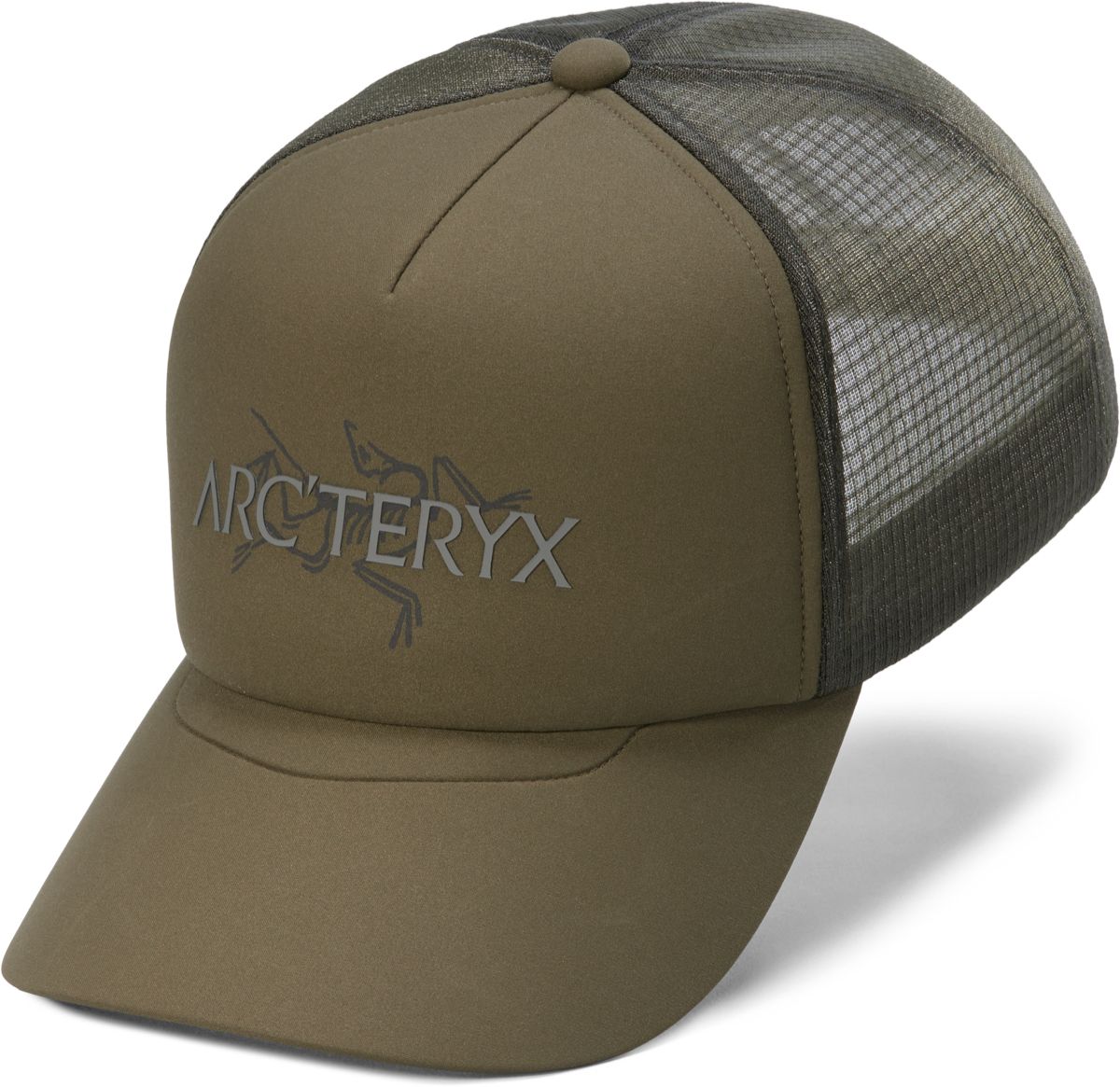 Arc'teryx Men's Bird Word Trucker Cap in Black/Graphite Arc
