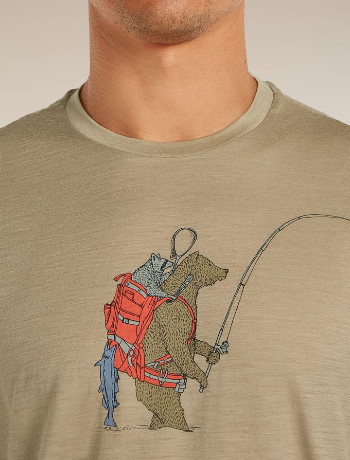 Icebreaker M Mer 150 Tech Lite Ss Tee Bear Catch Dk Loden Icebreaker