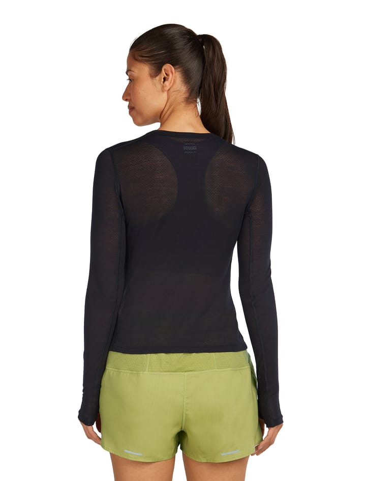 Icebreaker Women's Merino 75 Cool-Lite Featherlight Longleeve Crewe Black Icebreaker