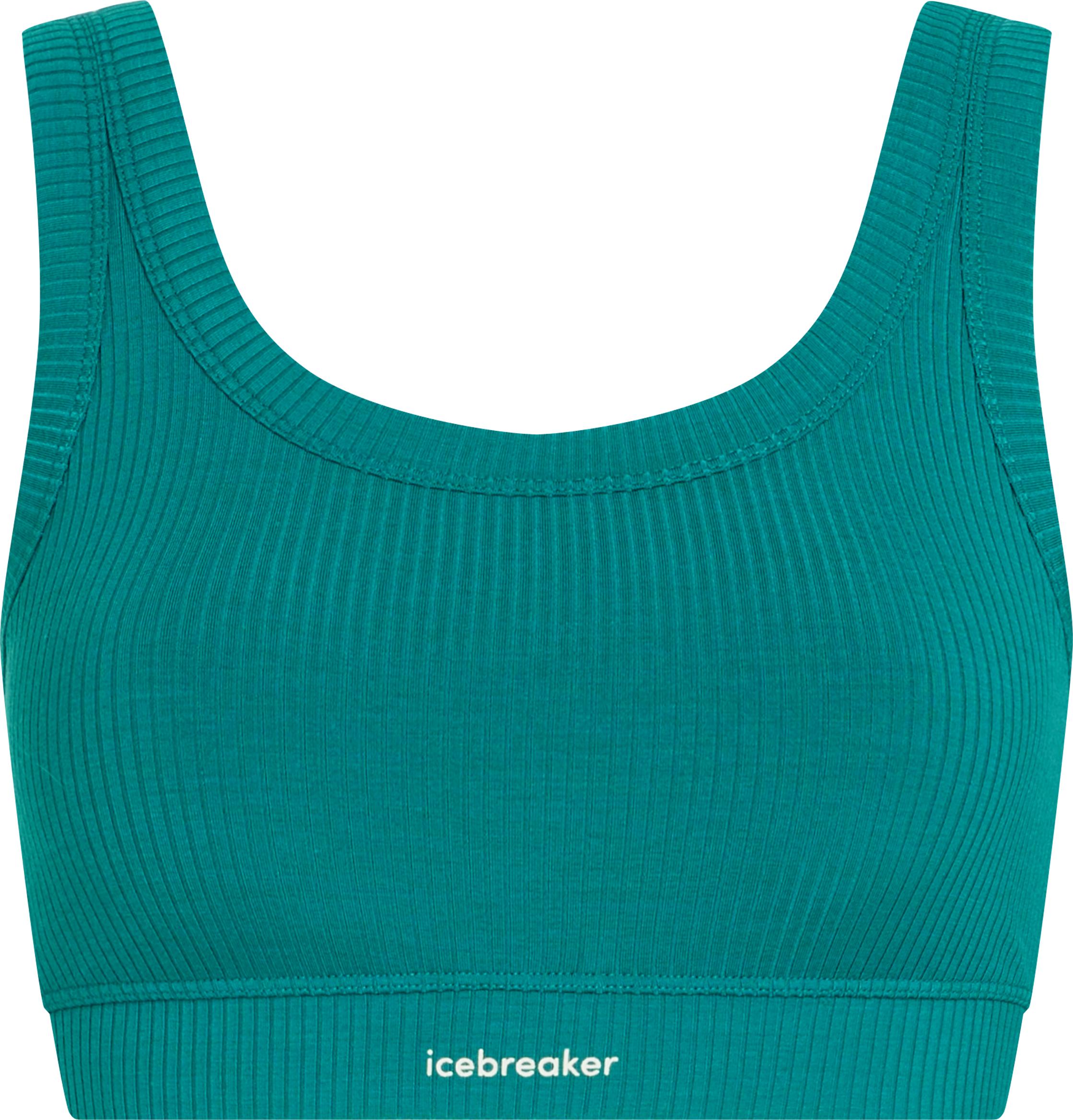 Icebreaker Women's Merino Rib Lotus Bra Tidal Teal Underkläder L
