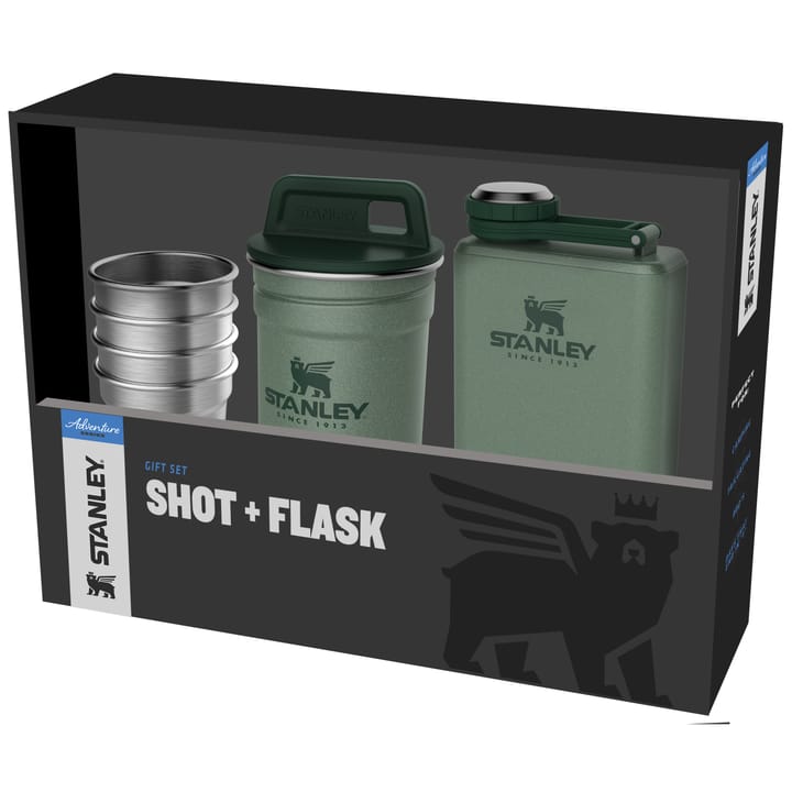 Stanley Adventure Shot + Flask Gift Set Hammertone Green Stanley Stanley Adventure Shot + Flask Gift Set Hammertone Green Stanley