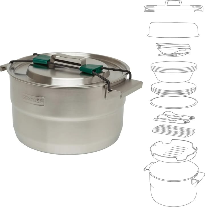 Stanley Full Kitchen Base Camp Cook Set Stainless Steel Stanley