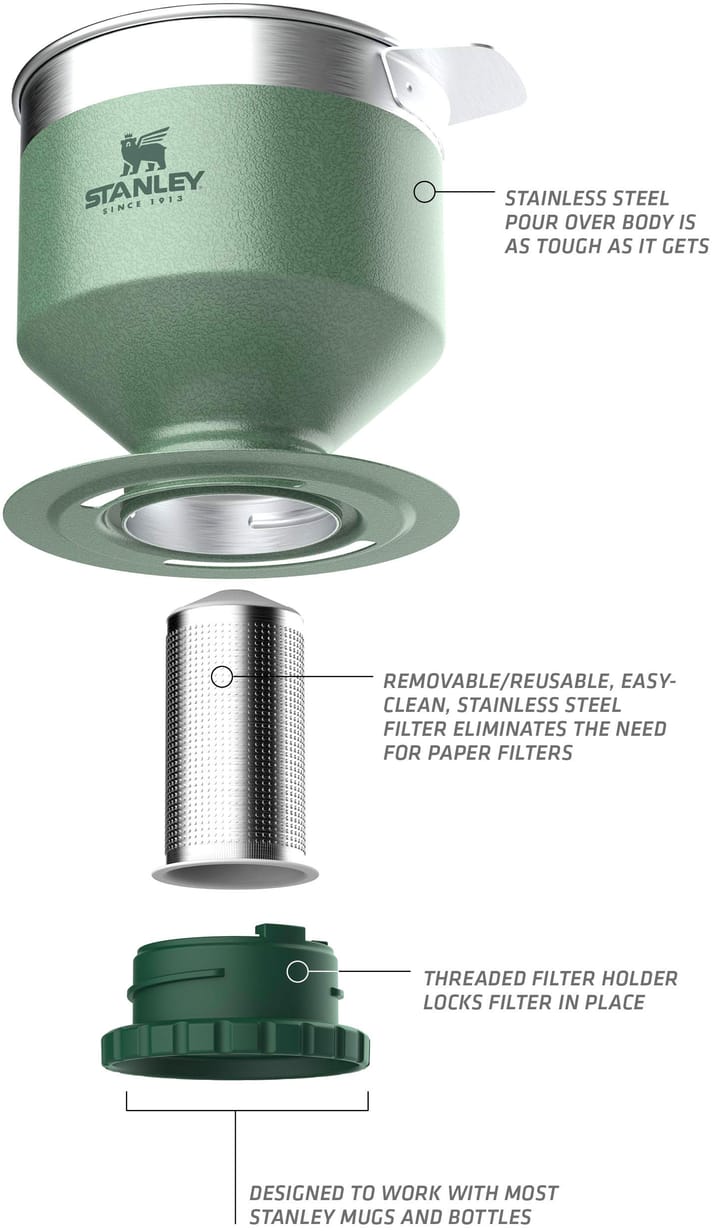 Stanley Classic Perfect Brew Pour Over Hammertone Green Stanley
