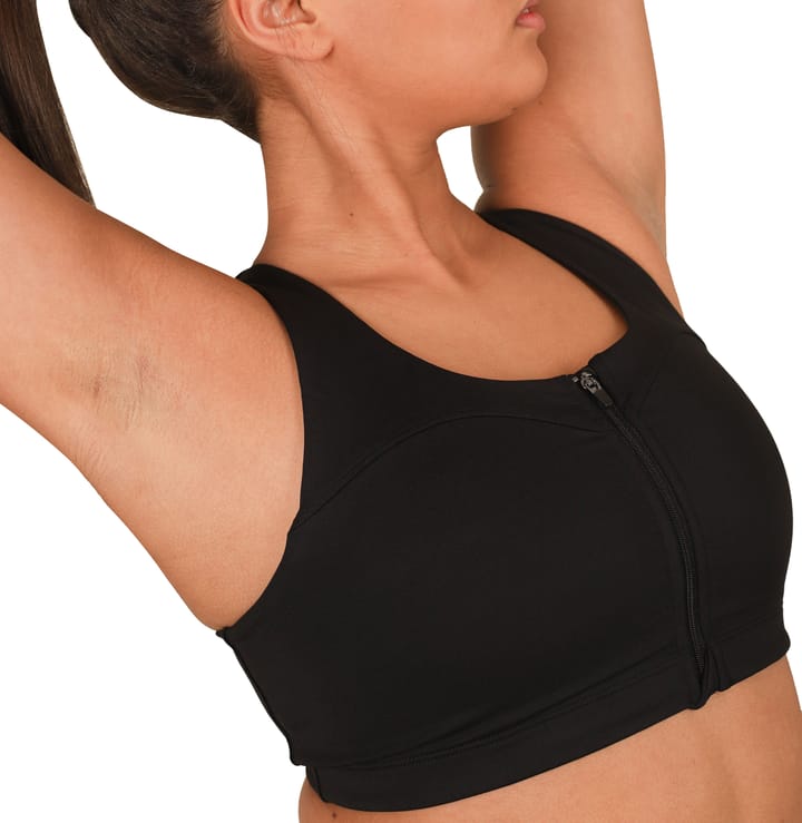 Front Zip Sports Bra Black StayInPlace